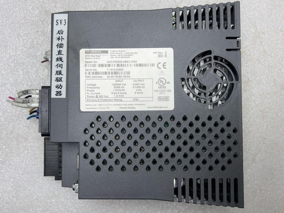 1PC FOR Kollmorgen AKD-P00306-NBEC-0000 USED  MX4