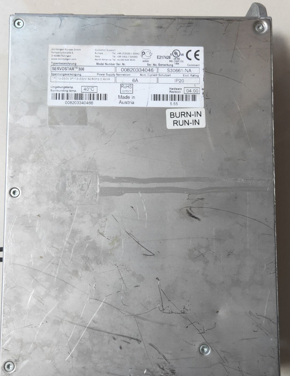 1PC FOR Kollmorgen S30661-NA USED  MX4