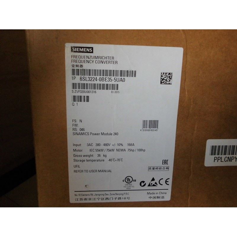 1PC para SIEMENS 6SL3224-0BE35-5UA0 novo 6SL32240BE355UA0
