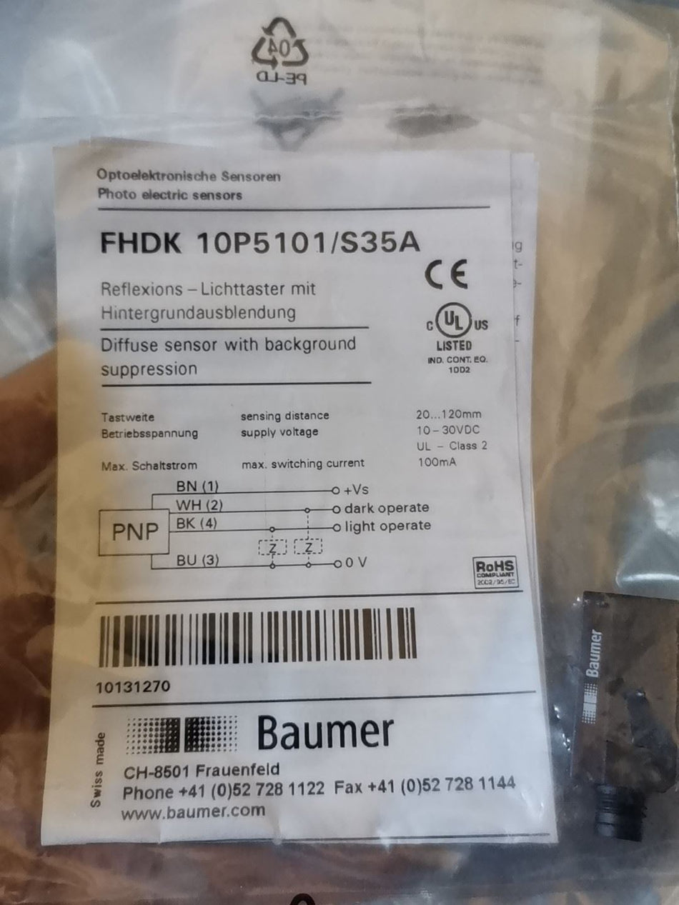 1PC para Baumer 10P5101/S35A novo 