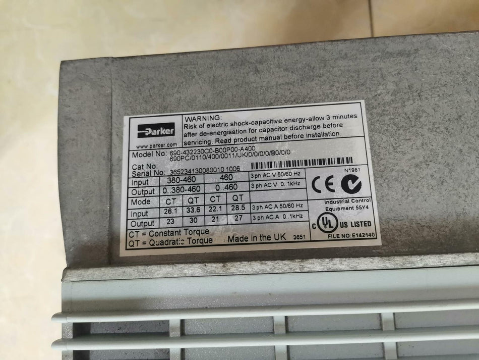 1PC para Parker 690PC/0110/400/0011/UK/0/0/0/0/B0/0/0 usado