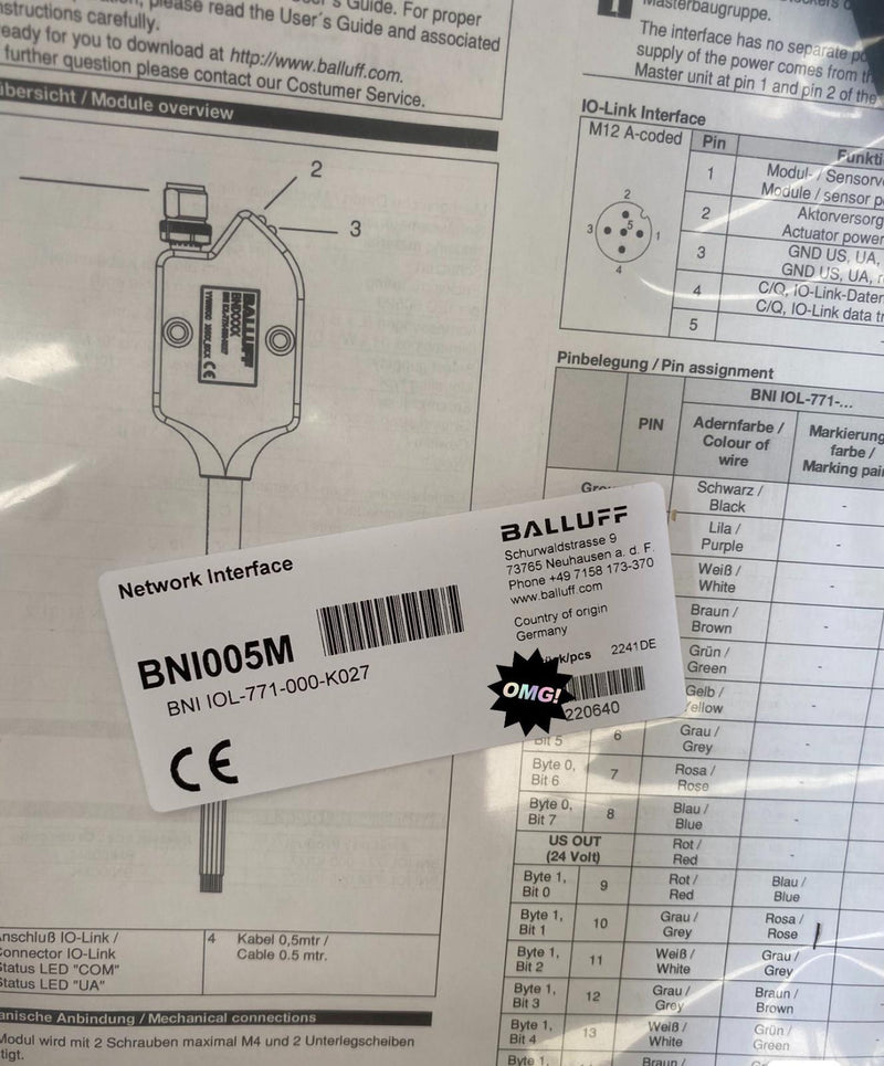 1pc FOR BALLUFF IOL-771-000-K027 new