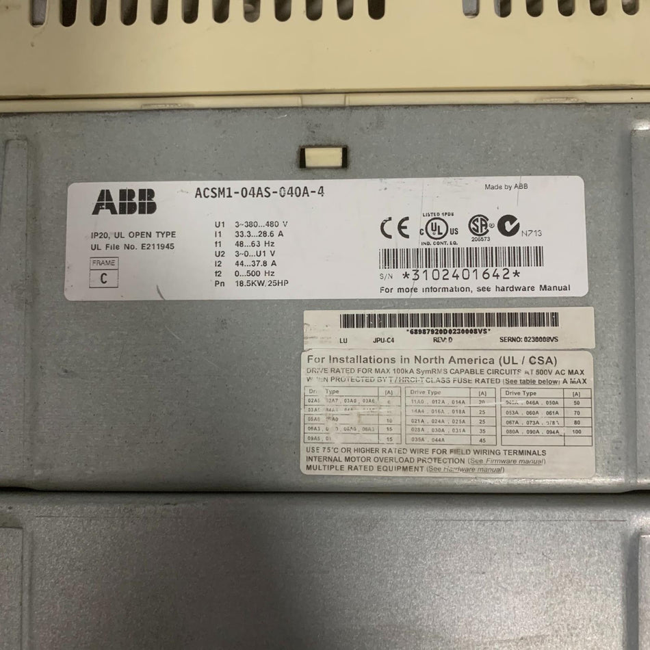 1PC For ABB ACSM1-04AS-040A-4 used ACSM104AS040A4