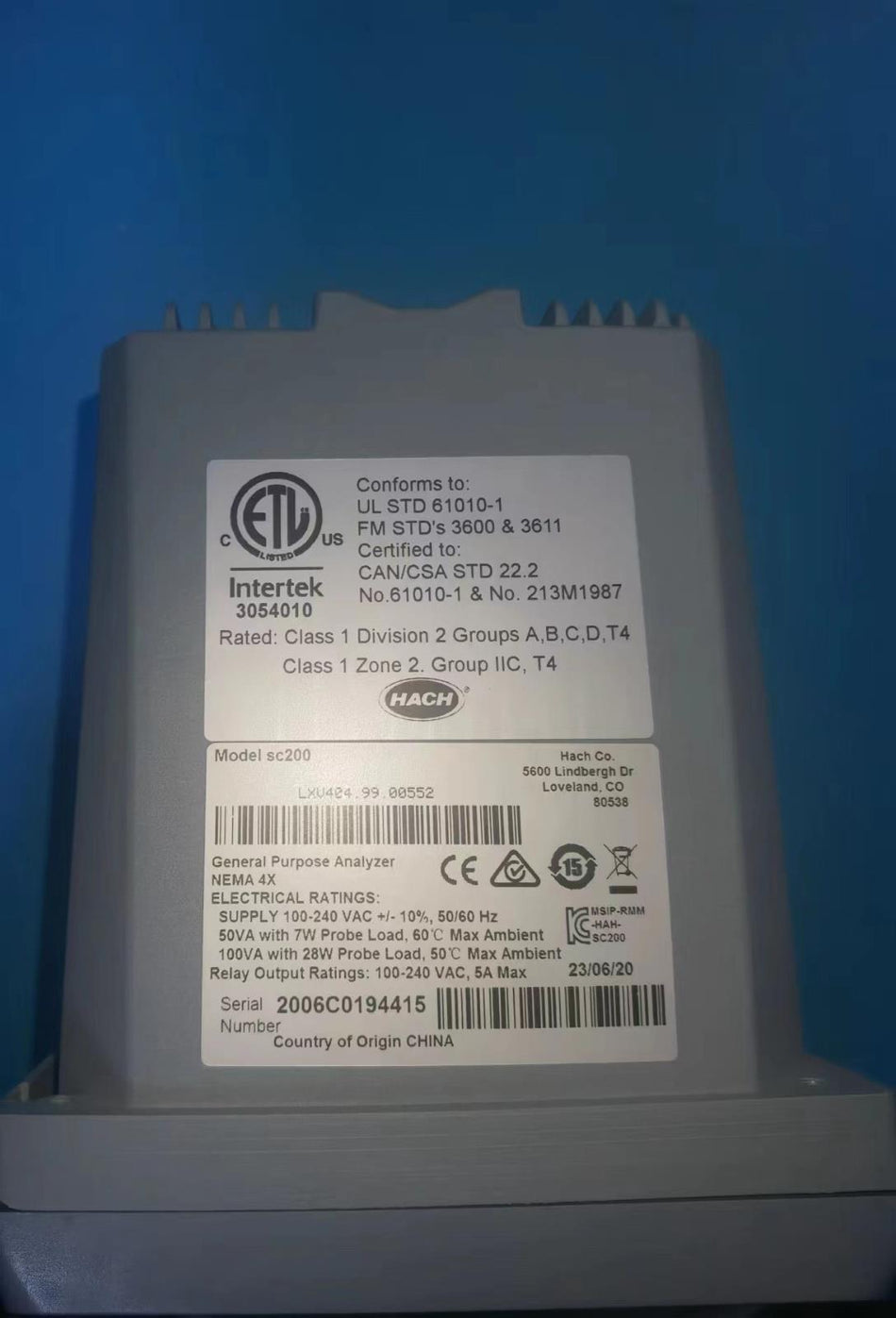 1 PC para HACH LXV404.99.00552 SC200 novo