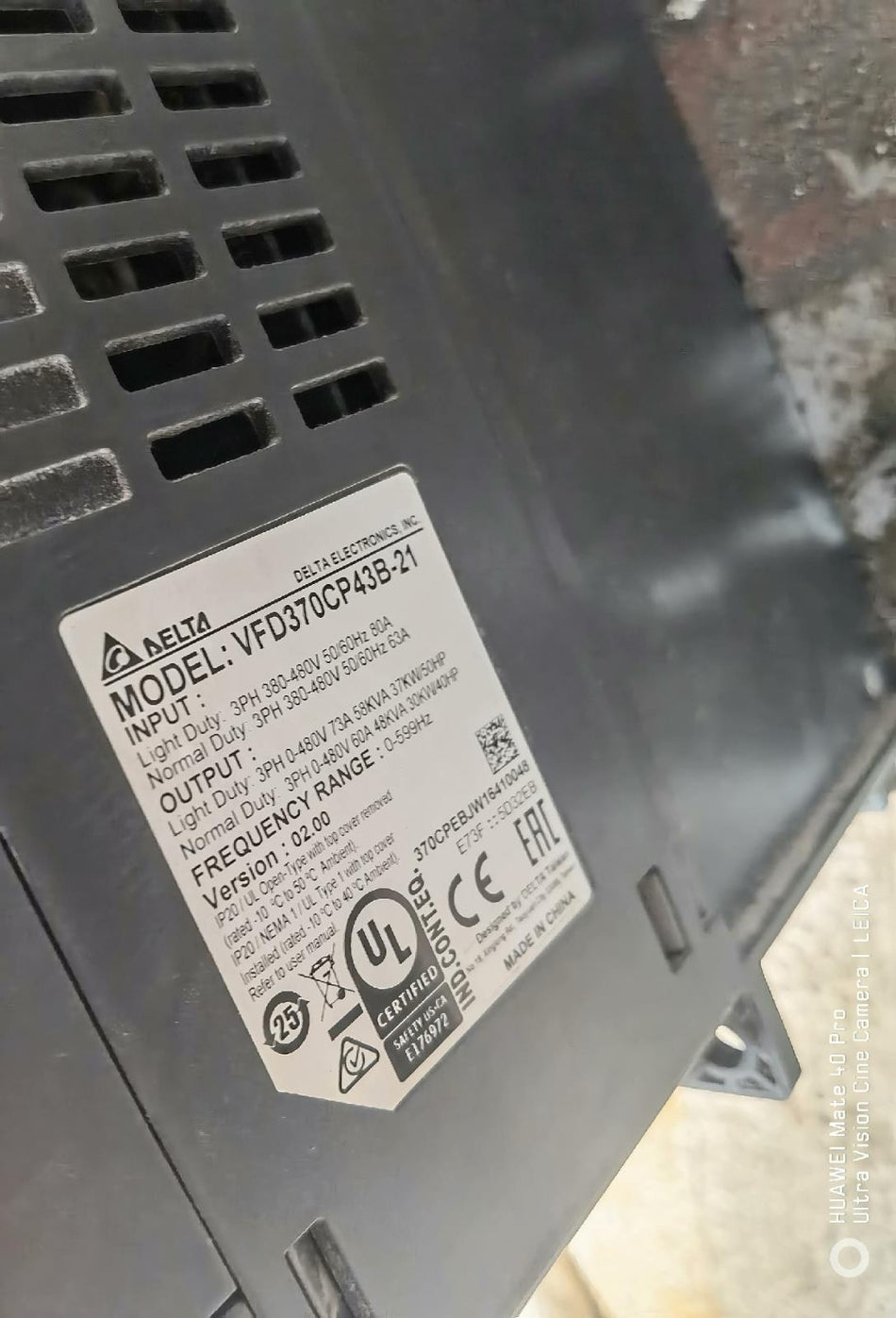 1PC para Delta VFD370CP43B-21 usado mx4