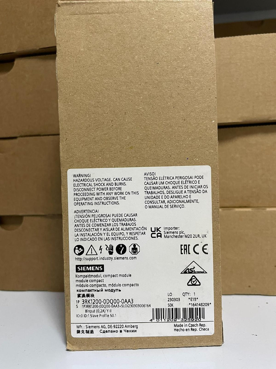 1PC 适用于西门子 3RK1200-0DQ00-0AA3 全新 3RK12000DQ000AA3 