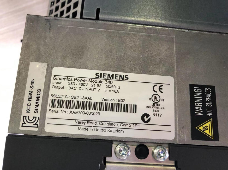 1PC 适用于西门子 6SL3210-1SE21-8AA0 二手 6SL32101SE218AA0 