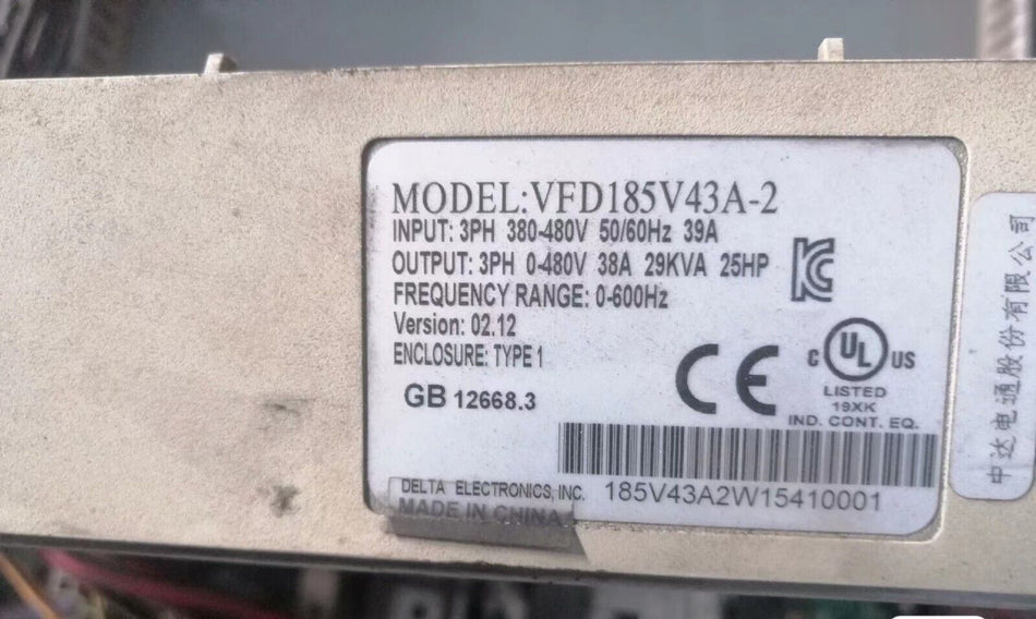 1PC for Delta VFD185V43A-2  used