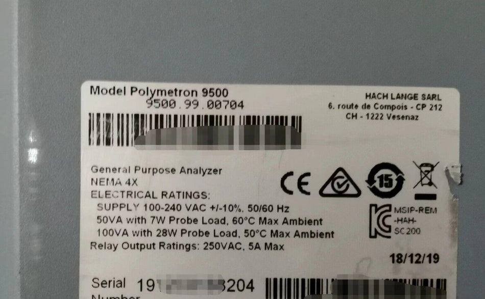 1PC para HACH 9500.99.00704 Novo