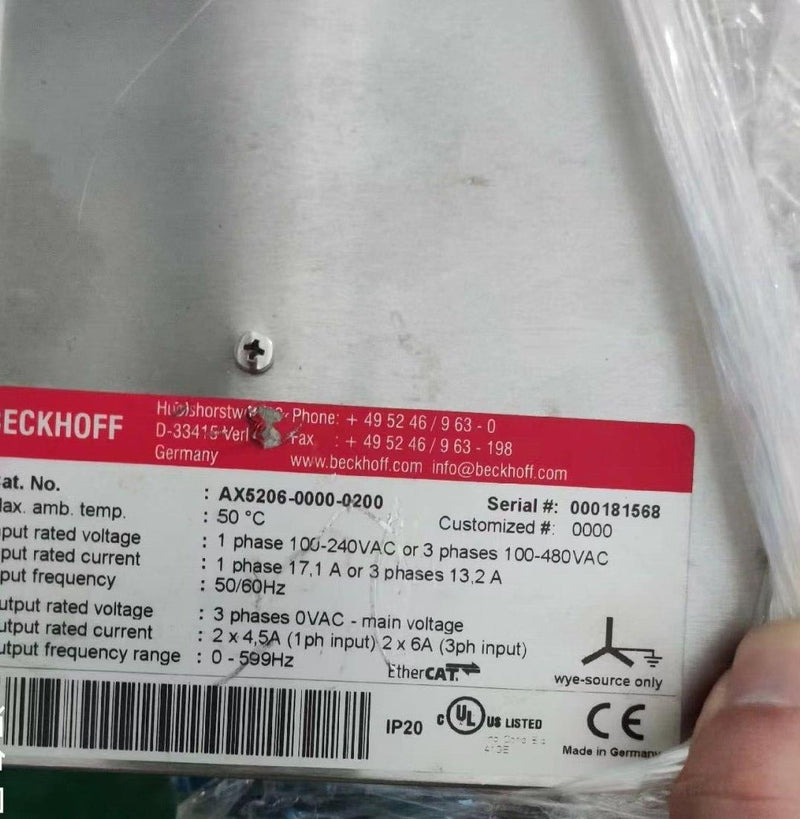 1PC  for BECKHOFF AX5206-0000-0200 Used AX520600000200
