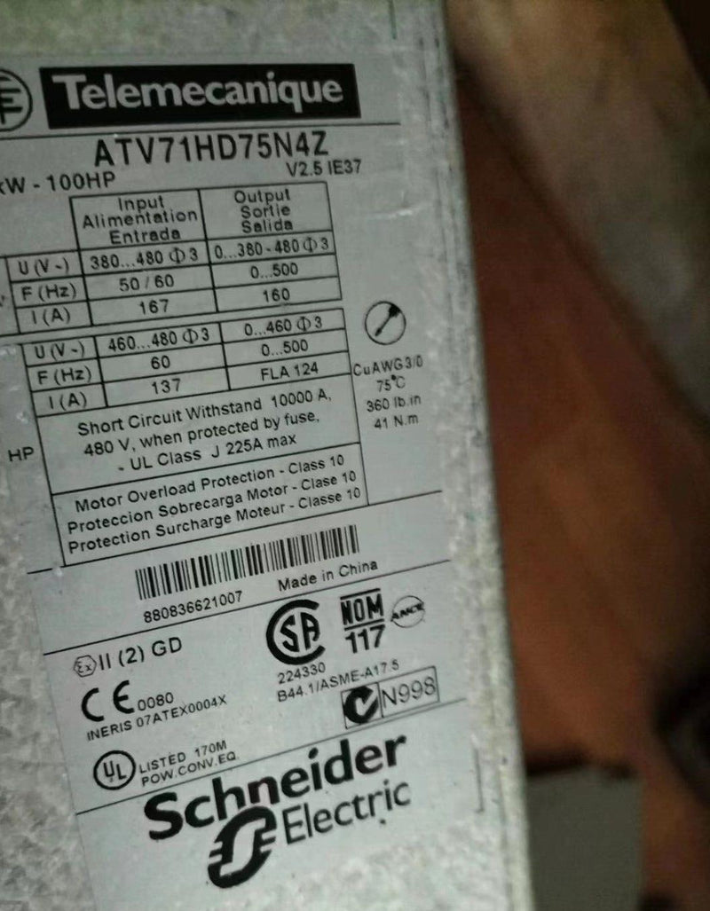 1PC  for  Schneider   ATV71HD75N4Z   Used