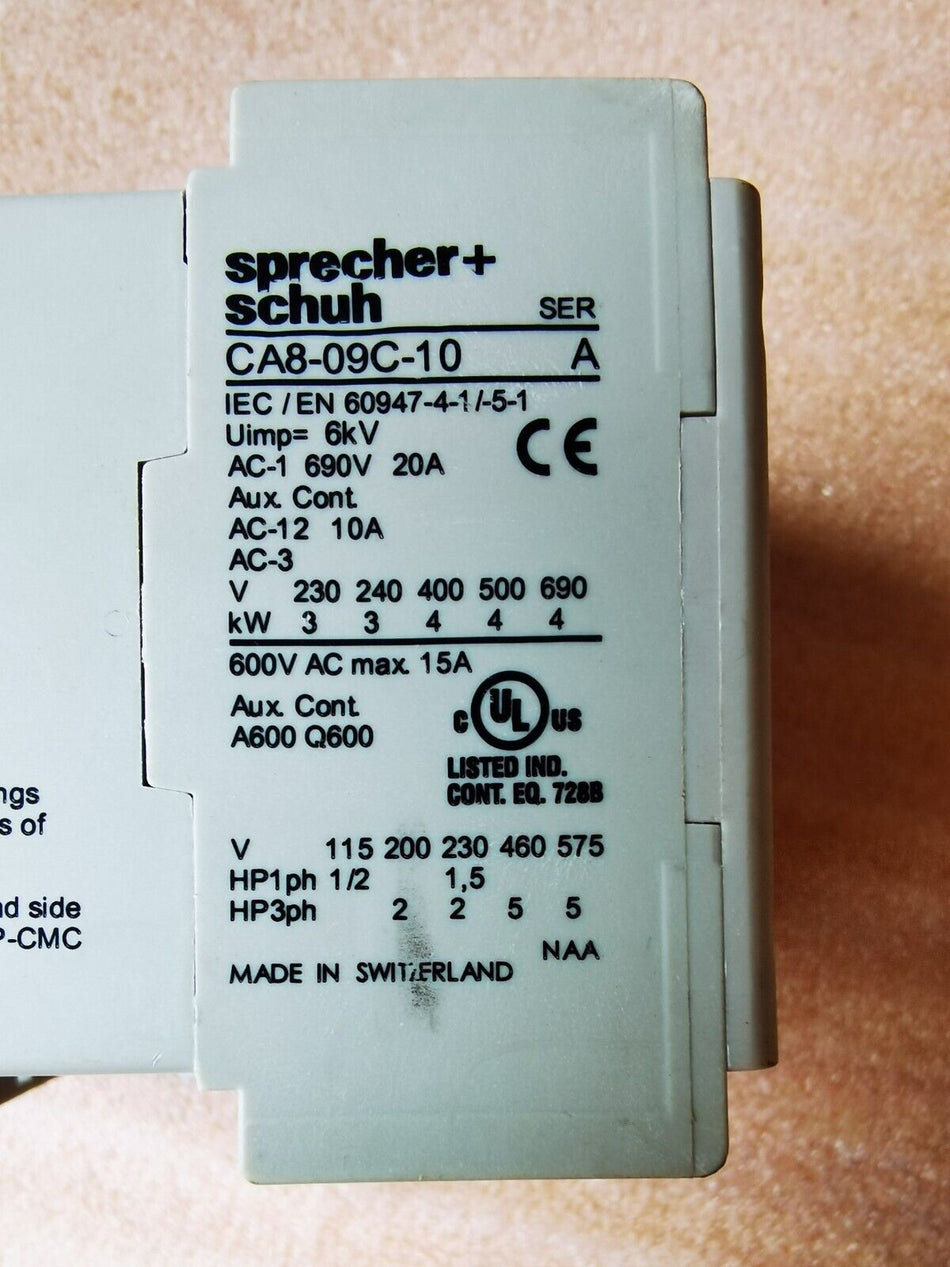1PC PARA Sprecher & Schuh CA8-09C-10 usado CA809C10 em stock C-17-3-008