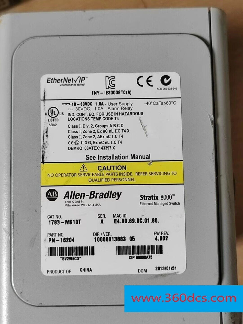 1 peça para Allen-Bradley 1783-MS10T usado 1783MS10T 
