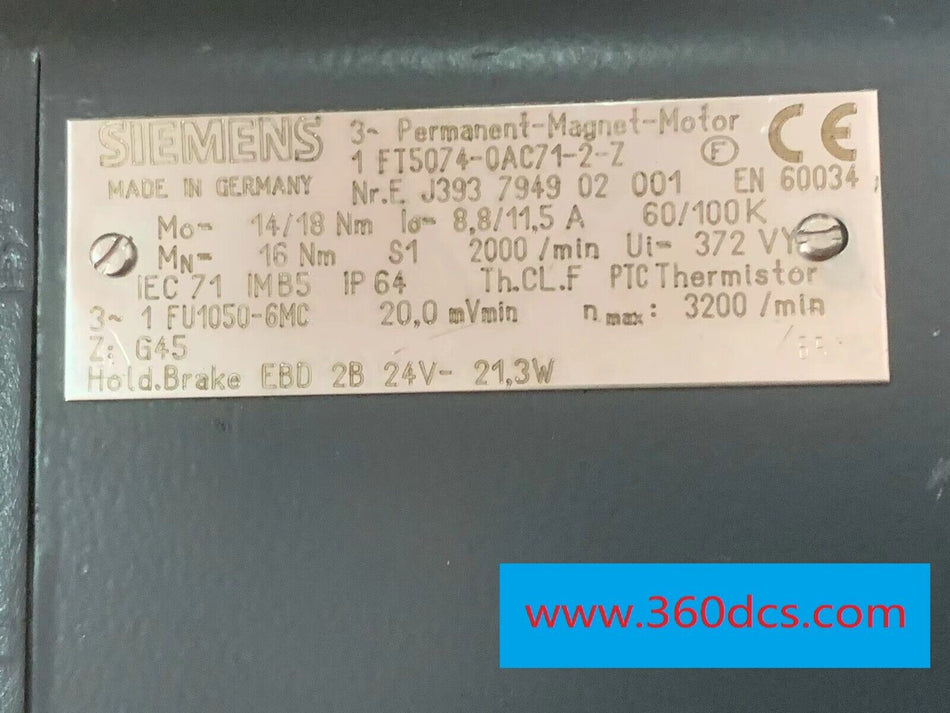 1 PC PARA SIEMENS 1FT5074-0AC71-2-Z usado 1FT50740AC712Z