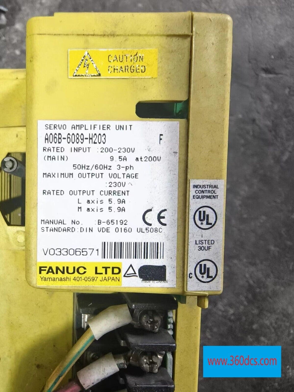 1 peça para FANUC A06B-6089-H203 usado A06B6089H203