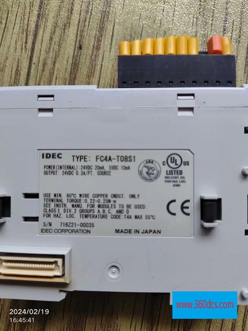 1PC for IDEC FC4A-T08S1 used  FC4AT08S1