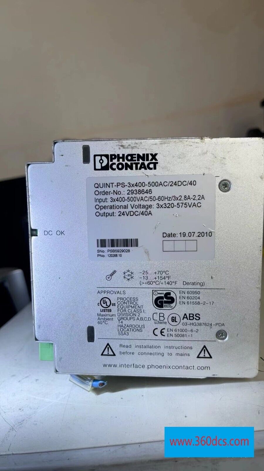 1 peça para PHOENIX QUINT-PS-3x400-500AC/24DC/40 usado QUINTPS3x400500AC 