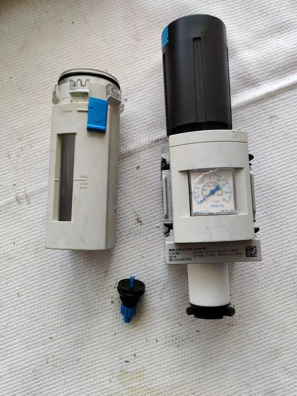 1 peça para FESTO MS6-LFR-1/2-D7-ER-M-AS usado MS6LFR1/2D7ERMAS em stock C-20-3-011