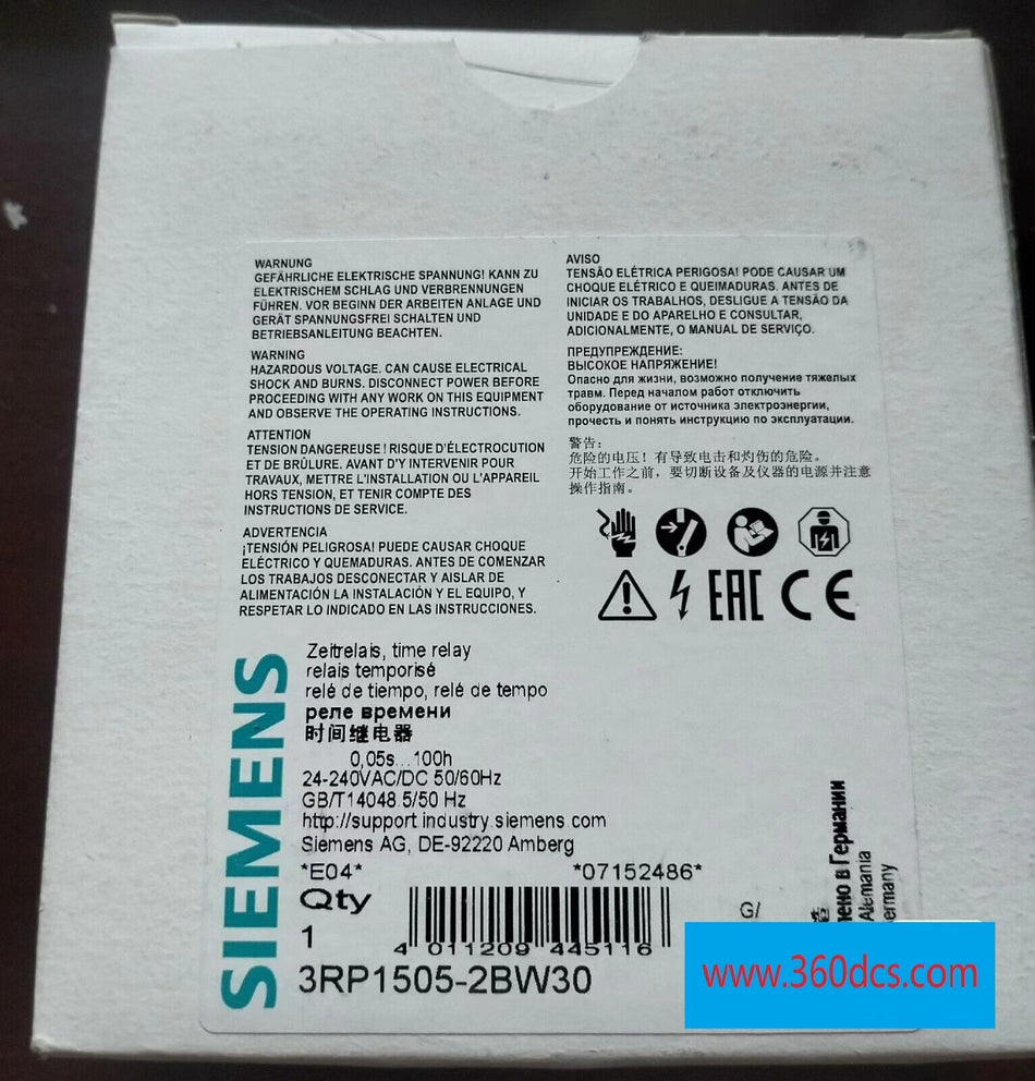 1 peça para SIEMENS 3RP1505-2BW30 Novo 3RP15052BW30 