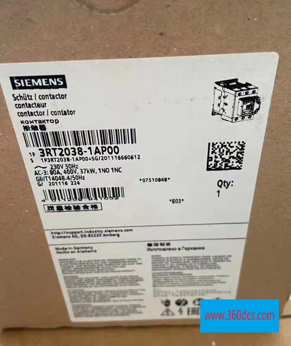 1 peça para SIEMENS 3RT2038-1AP00 Novo 3RT20381AP00