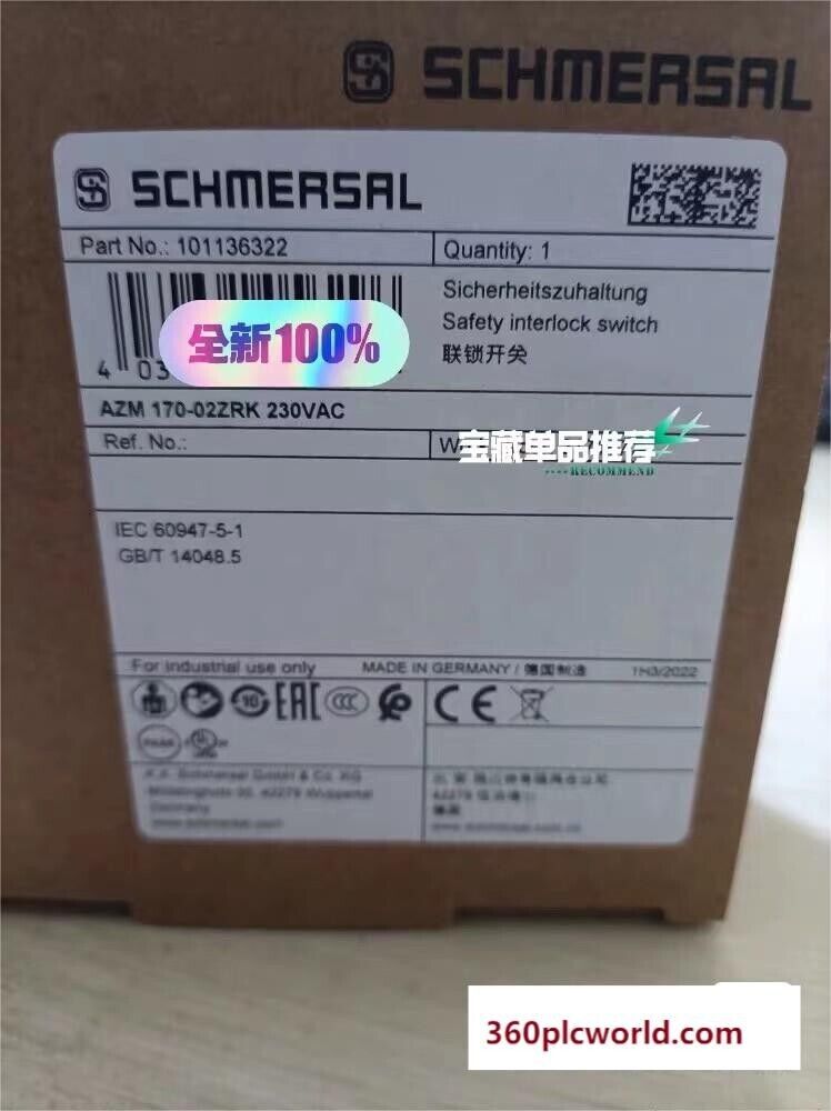 1 peça para Schmersal AZM170-02ZRK novo AZM17002ZRK