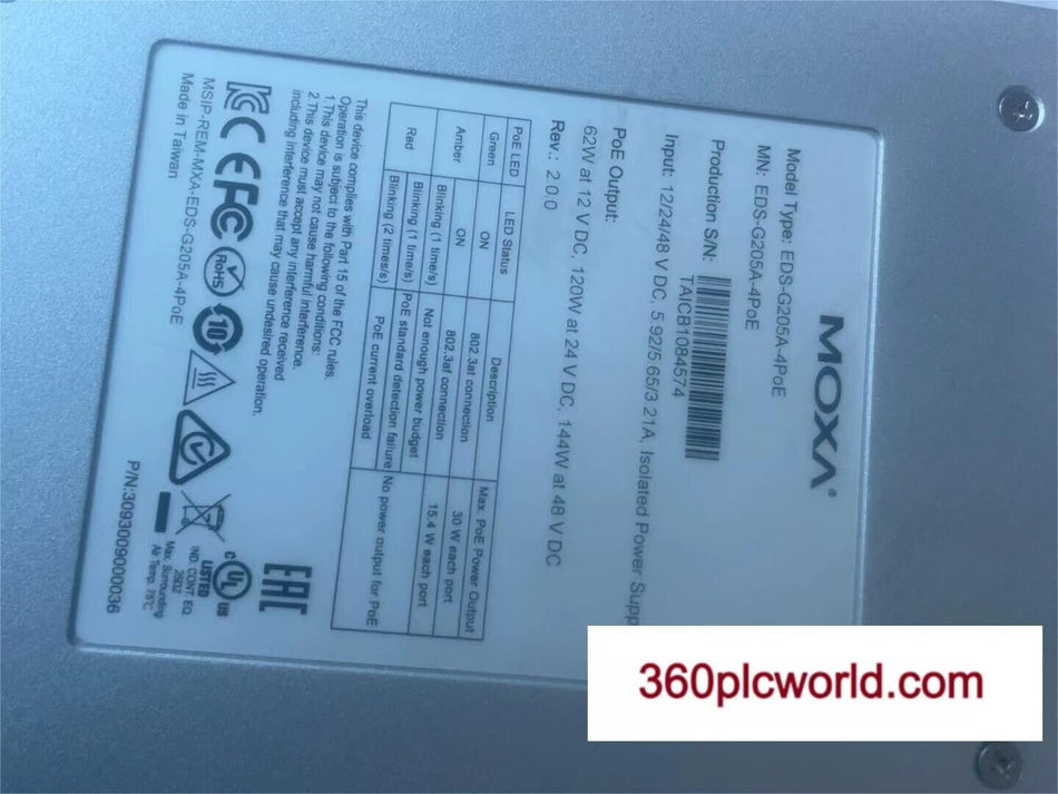 1 PC PARA MOXA EDS-G205A-4POE USADO EDSG205A4POE
