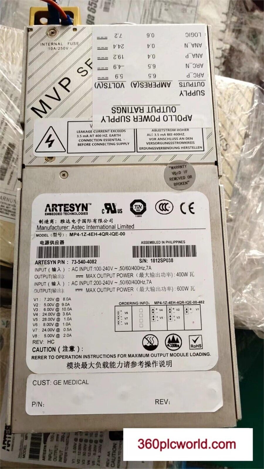 1PC 适用于 ASTEC MP4-1Z-4EH-4QR-IQE-00 （-482） 二手 MP41Z4EH4QRIQE00 （-482） 