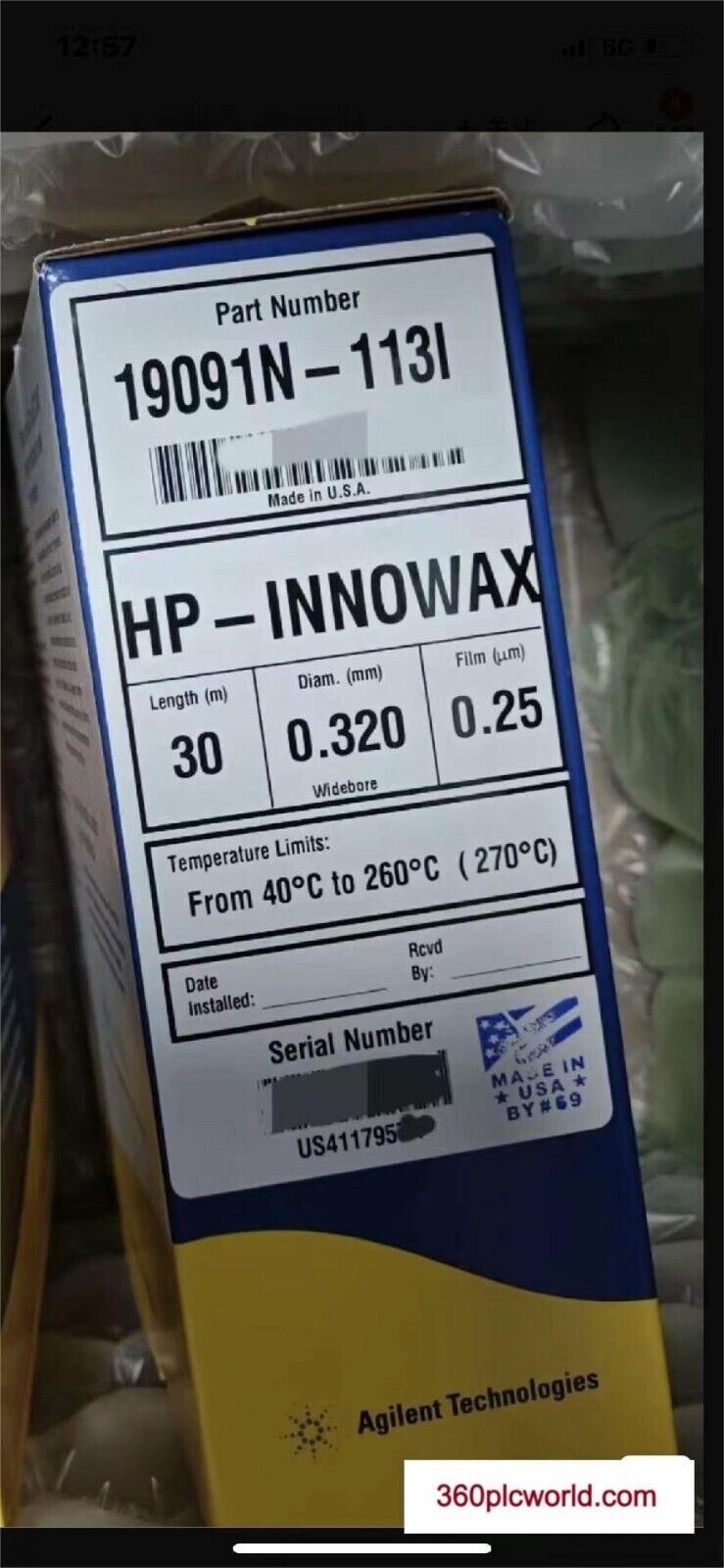 1 peça para Agilent 19091N-113i NOVO MX4