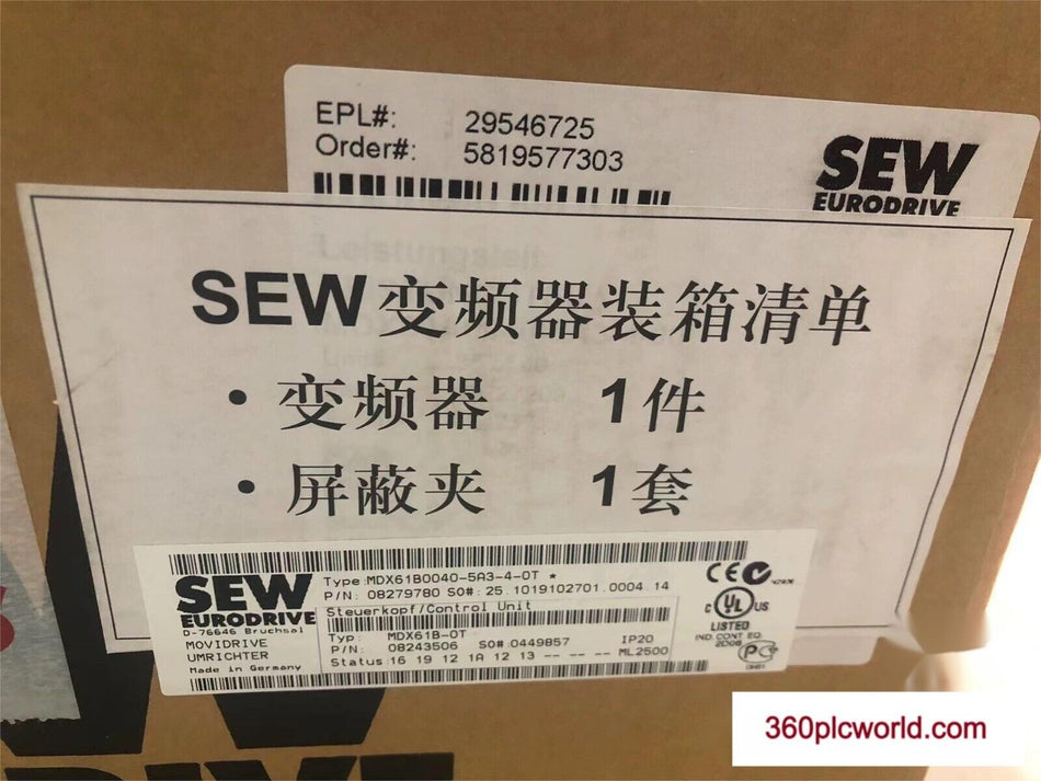 1 件适用于 SEW MDX61B0040-5A3-4-0T 全新 MDX61B00405A340T 