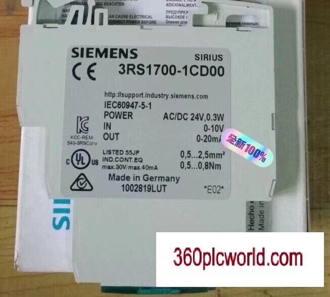 1 件适用于西门子 3RS1700-1CD00 全新 3RS17001CD00