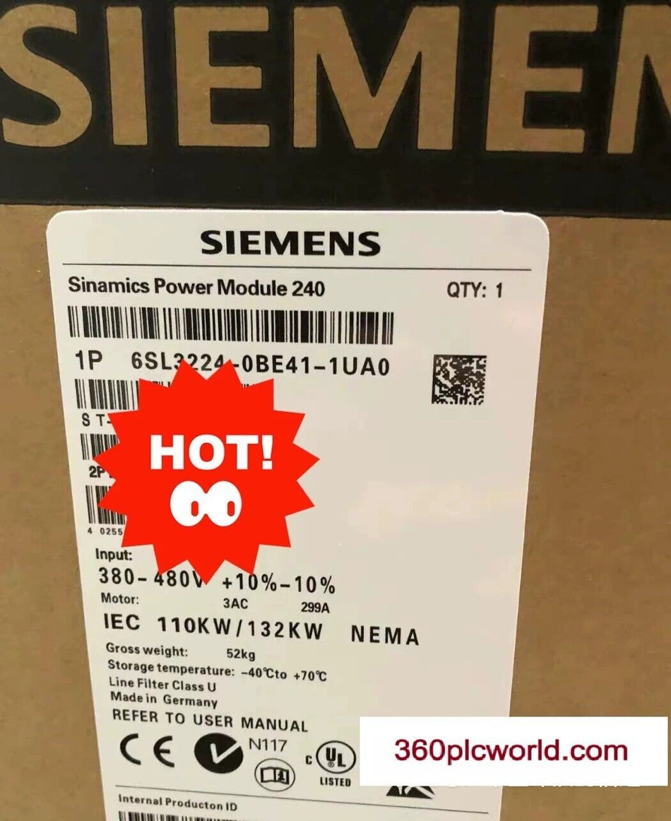 1PC PARA Siemens 6SL3224-0BE41-1UA0 novo