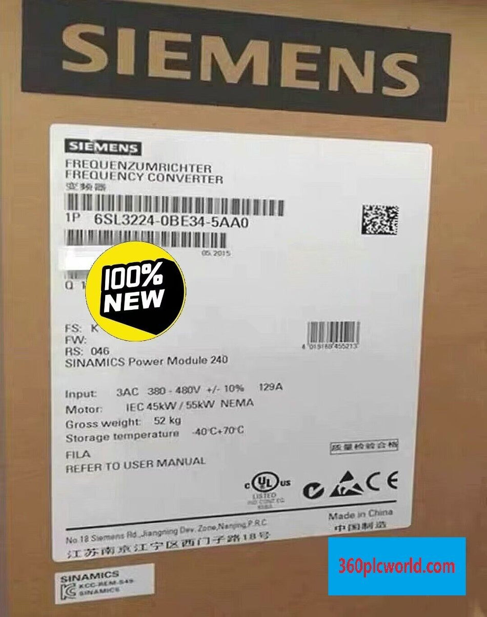 1PC PARA SIEMENS 6SL3224-0BE34-5AA0 novo 6SL32240BE345AA0