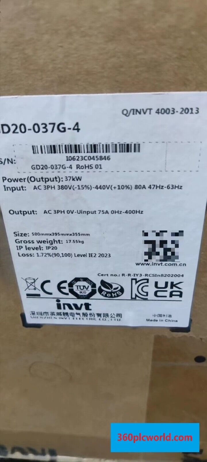 1 PC PARA INVT GD20-037G-4 Novo 