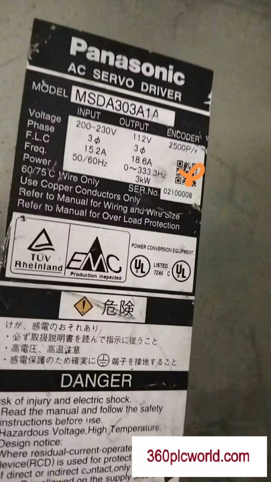 1 PC PARA Panasonic MSDA303A1A Usado