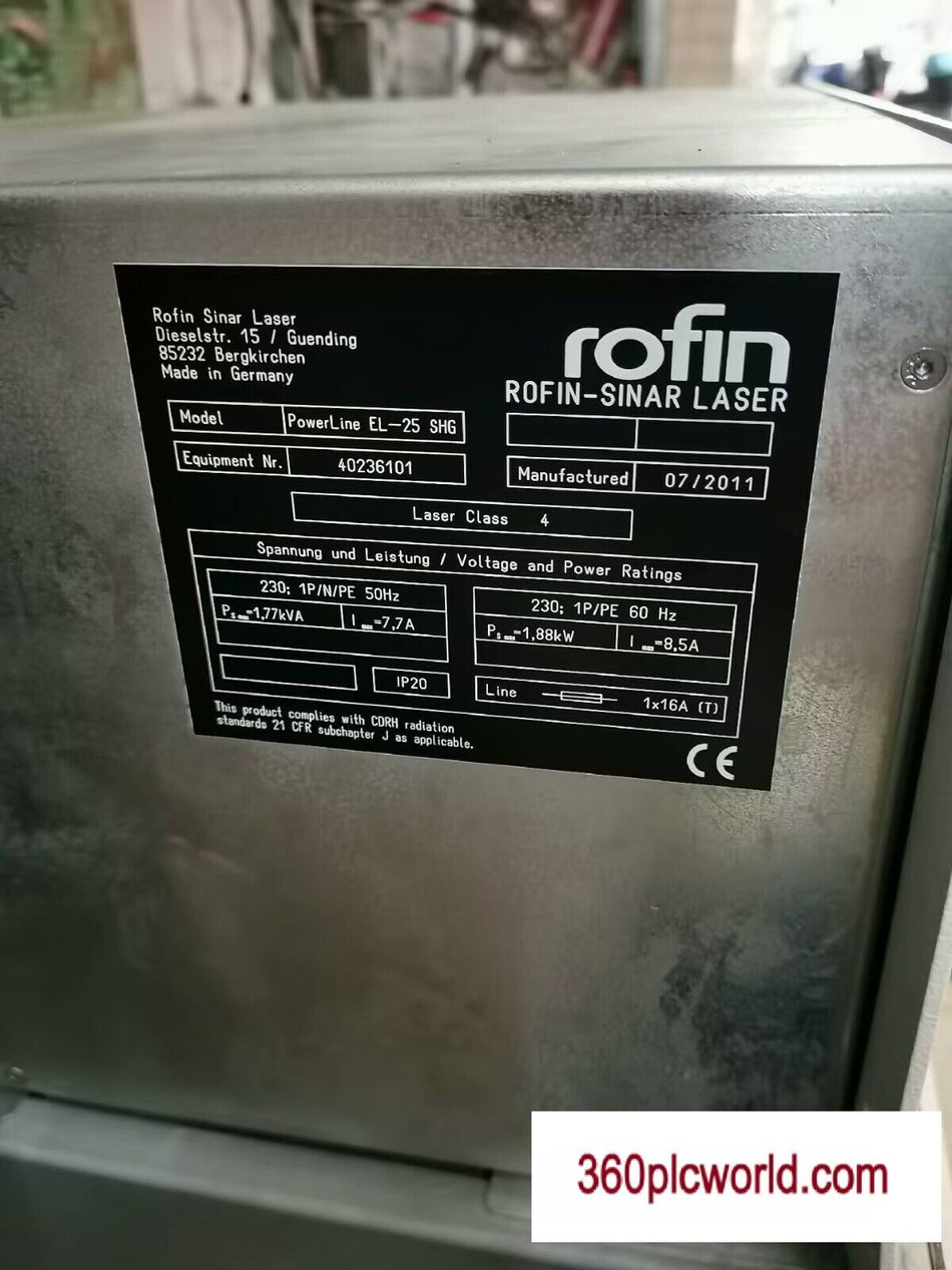 1 PC PARA R0FIN一SINAR LASER PowerLine EL-25 SHG USADO 