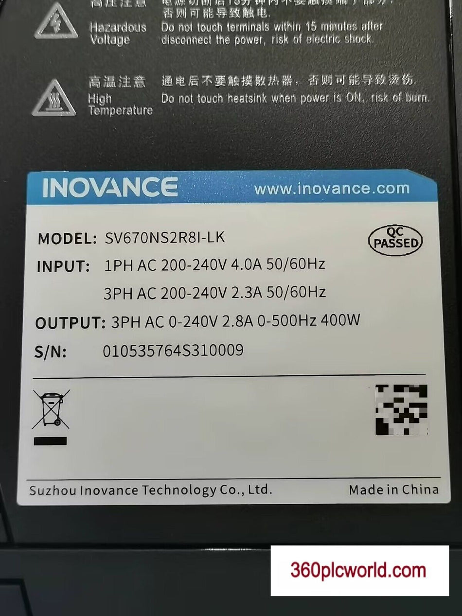 1 peça para INOVANCE SV670NS2R8i-LK novo