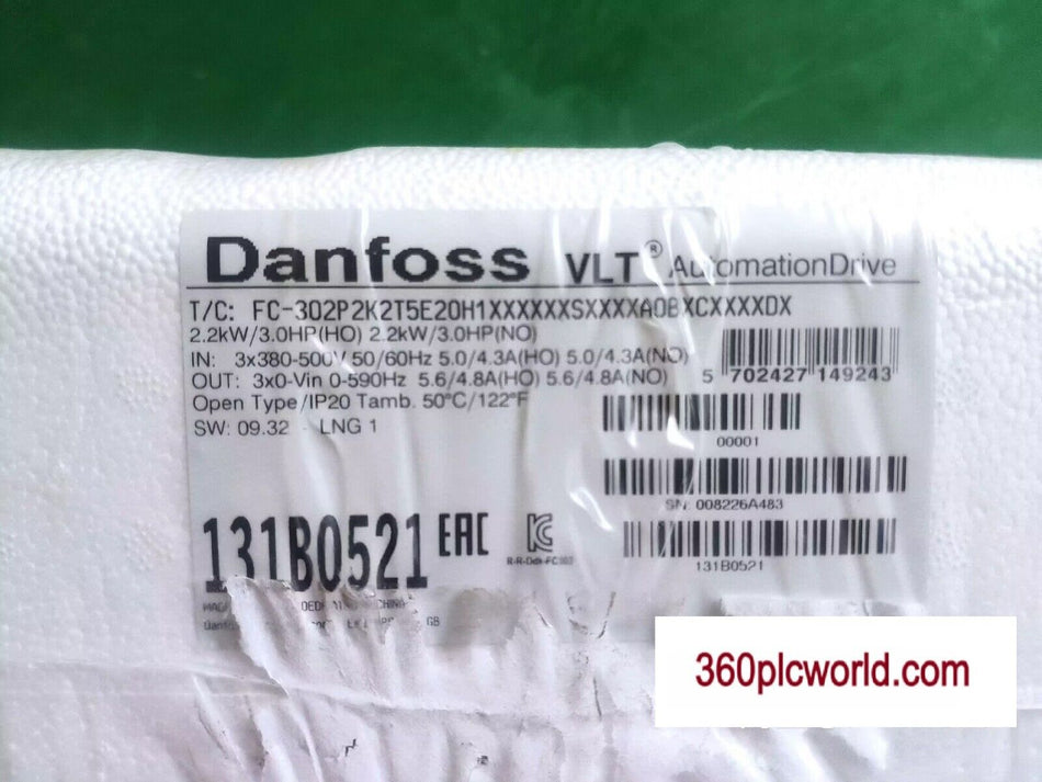 1 peça para DANFOSS FC-302P2K2T5E20H1XXXXXXSXXXXA0BXCXXXXDX 131B0521 novo