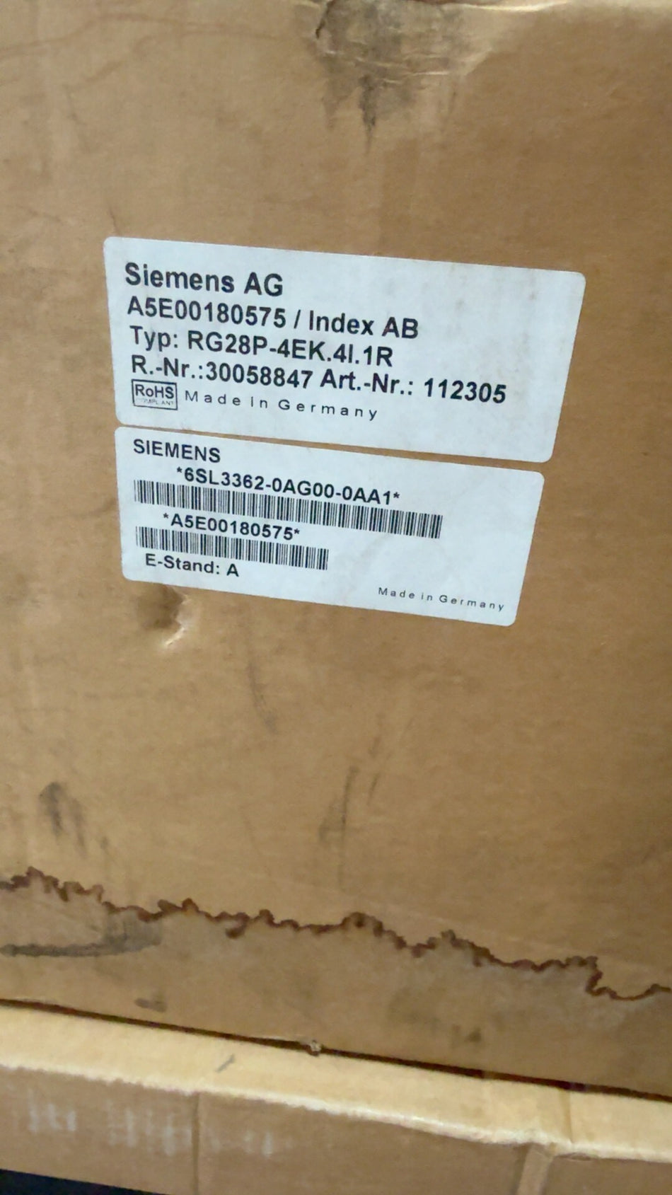 Siemens 6SL3362-0AG00-0AA1 New Industrial Automation Part Industrial Automation