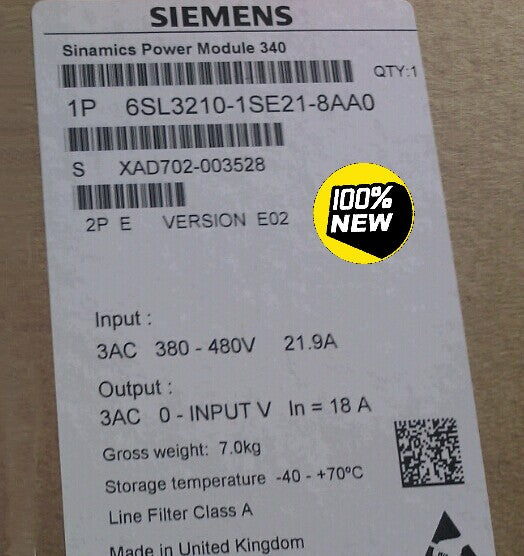 Siemens Inverter 6SL3210-1SE21-8AA0 Fast shipping via DHL or FedEx