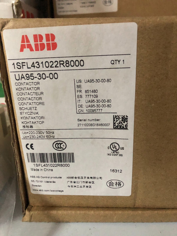 1pc New ABB Capacitor Switching Contactor UA95-30-00 220-230V 50HZ 10095777