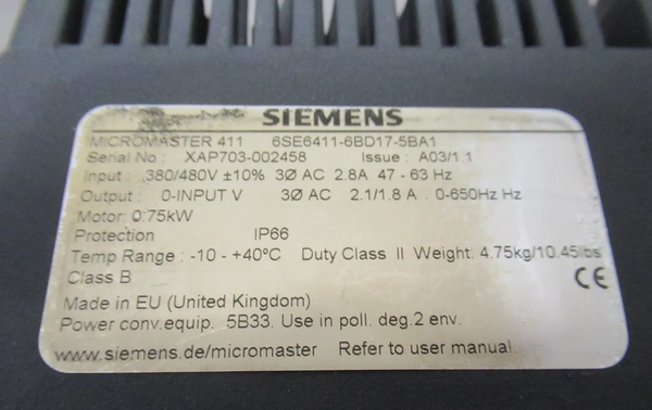 1PC For Siemens 6SE6411-6BD17-5BA1 New