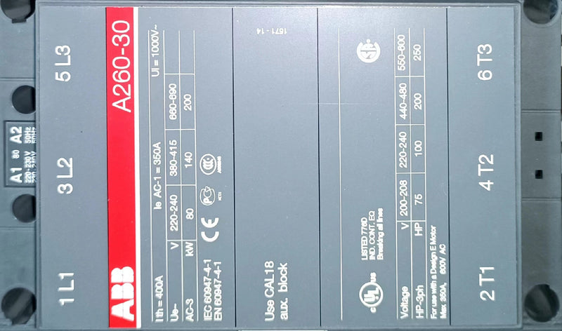 New In Box ABB A260-30-11 Contactor