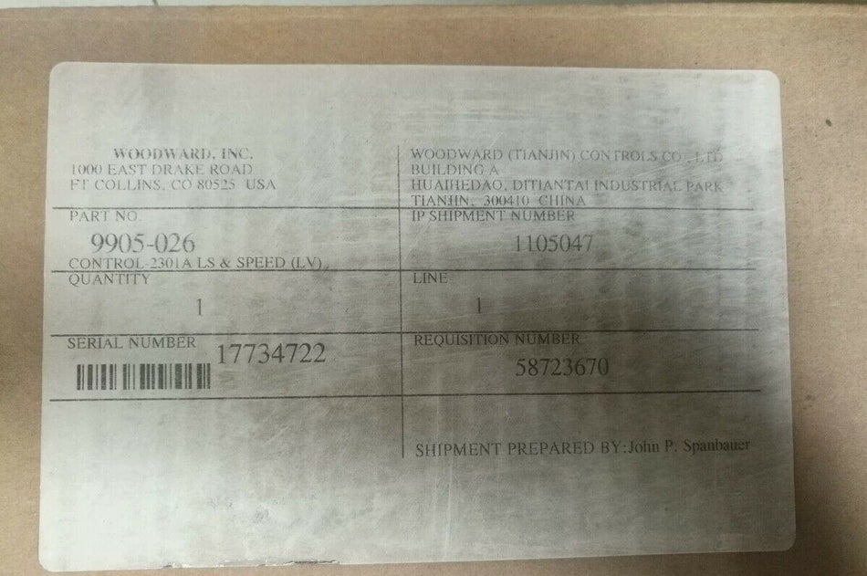 1PC FOR woodward 9905-026  2301A  9905026 USED