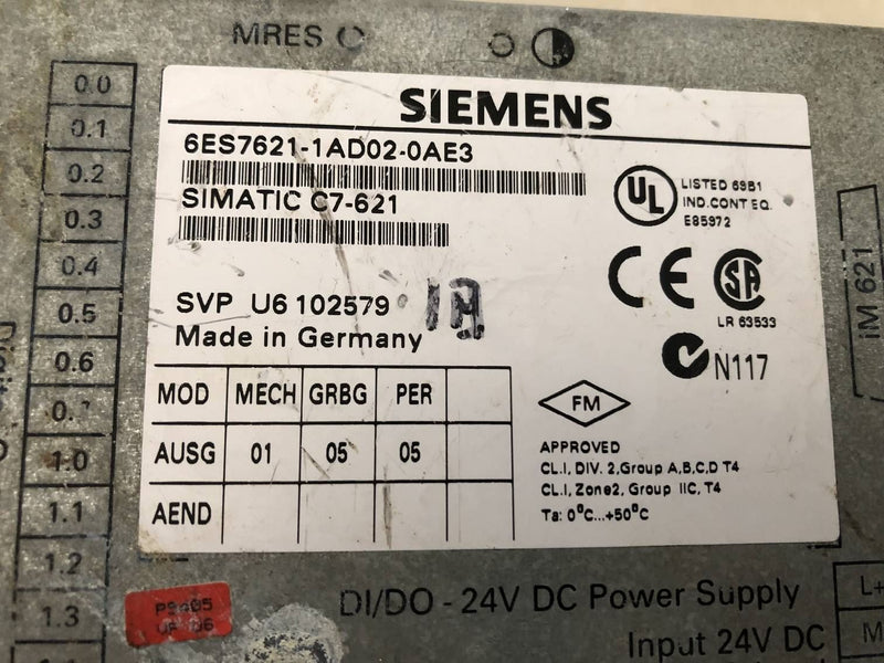 SIEMENS C7-621 6ES7621-1AD02-0AE3 USED