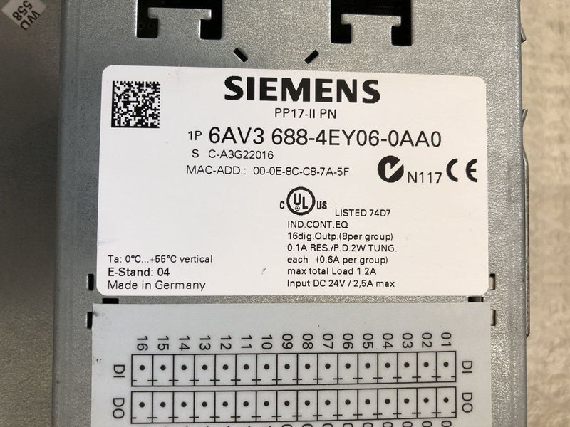 SIEMENS PP17-II 6AV3688-4EY06-0AA0 used