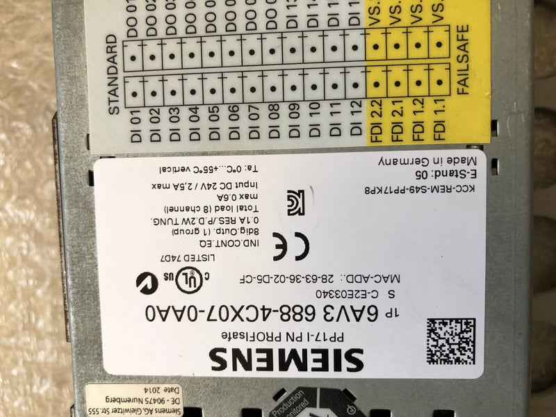 SIEMENS PP17-II 6AV3688-4CX07-0AA0 USED