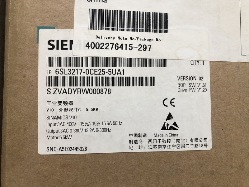 SIEMENS 6SL3217-0CE25-5UA1