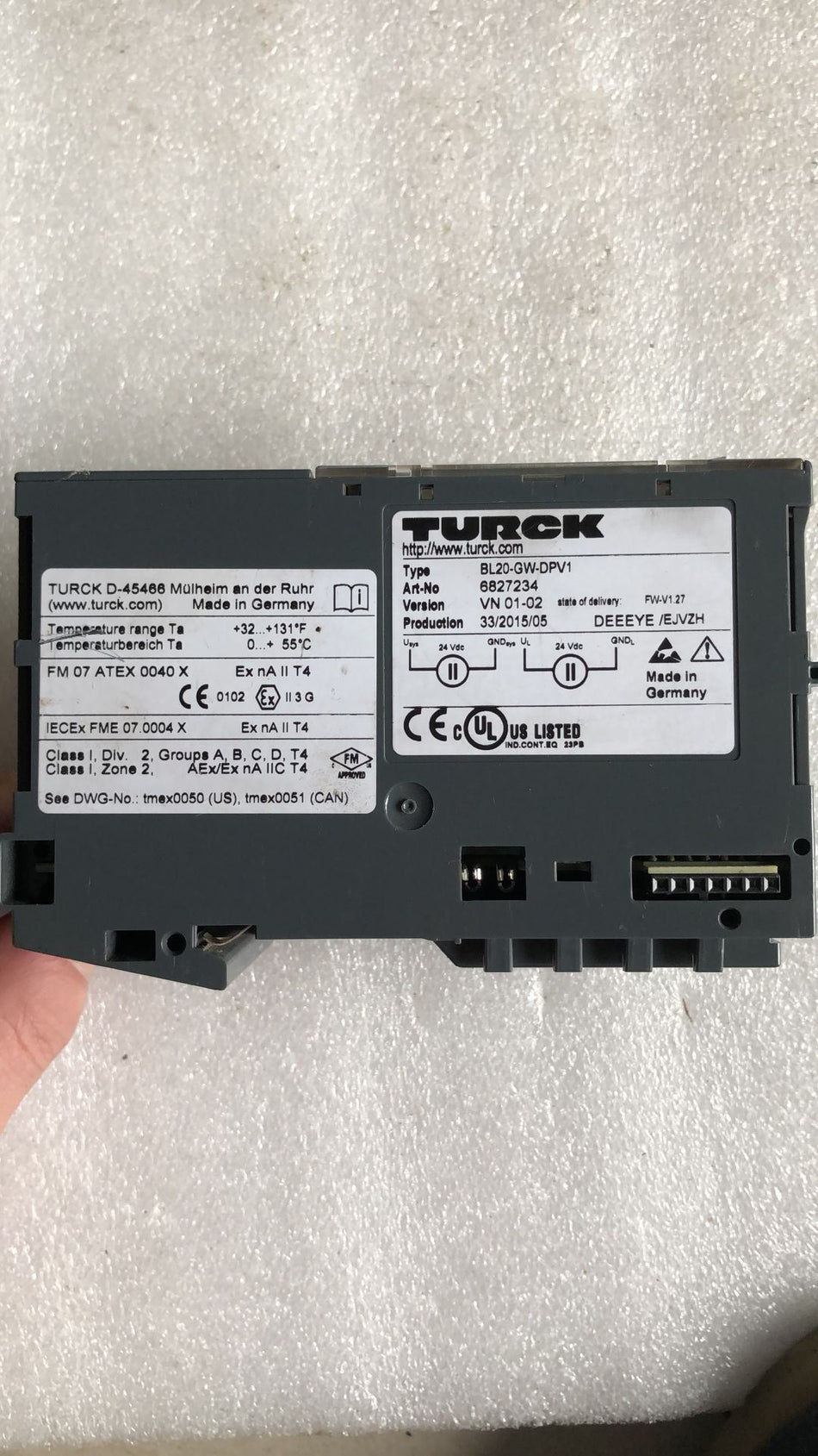 1 件适用于 TURCK BL20-GW-DPV1 全新