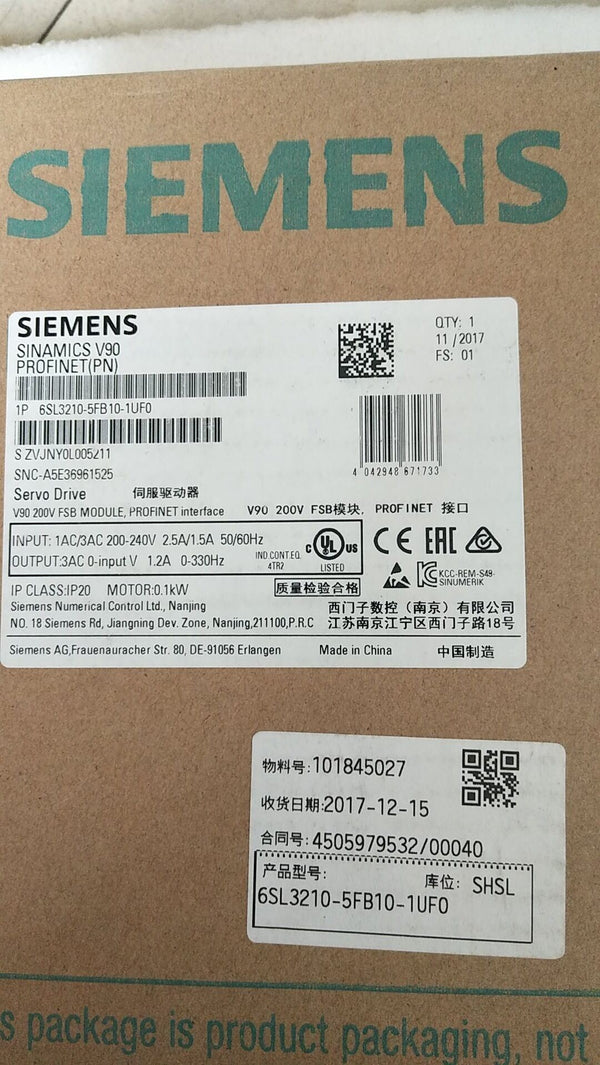 SIEMENS NEW 6SL3210-5FB10-1UF0