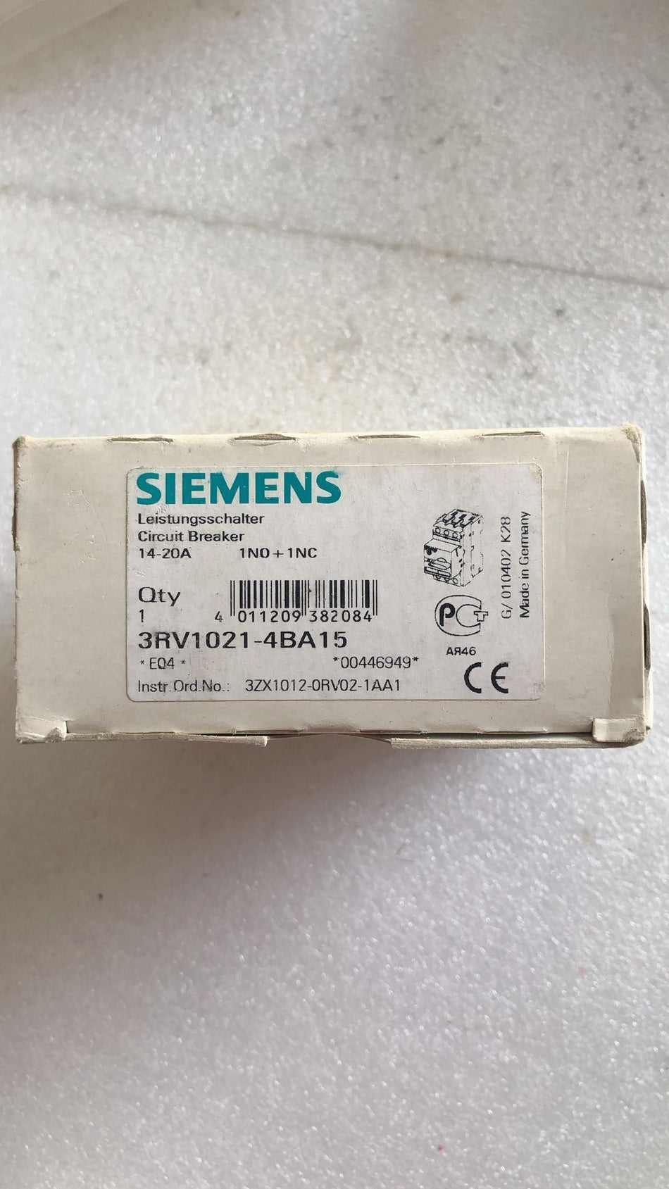 SIEMENS 3RV1021-4BA15 novo 3RV10214BA15